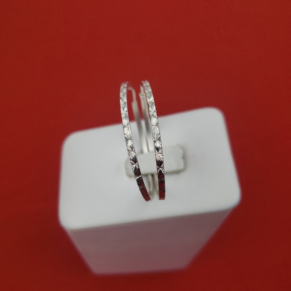 Sterling silver ladies hoop earrings New - Picture 10 of 14